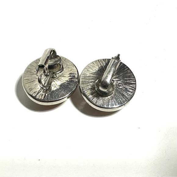 Vintage 1988 Avon Desert Sands Clip On Earrings Swirled Salmon Pink Ovals - Picture 5 of 5